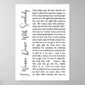 Ich will mit jemandem mit einem weißen Script-Song Poster (Vorne)