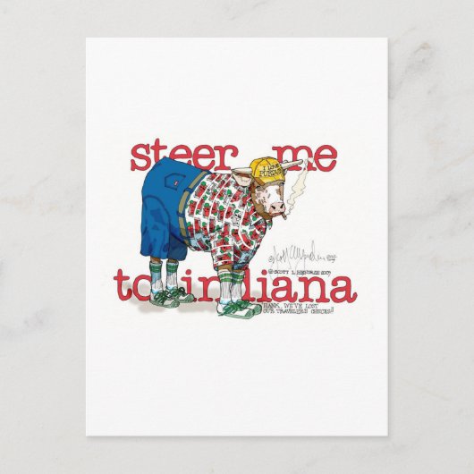 Ich will nach Indiana fahren Postkarte (Vorderseite)