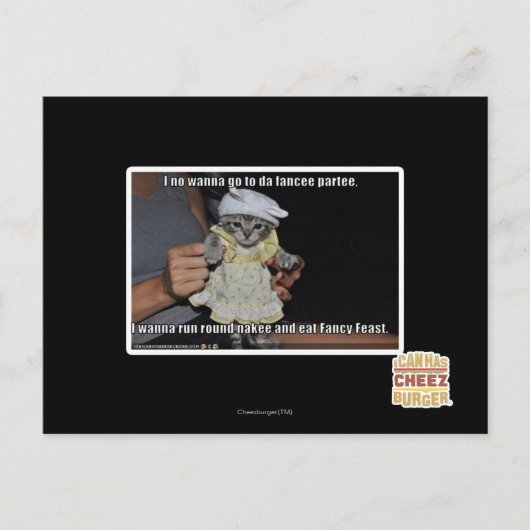 Ich will nicht zu da Fancer Party gehen Postkarte (Vorderseite)