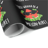 Ich will nur Melon-aire Melon Pun Dark BG sein Geschenkpapier (Rolleneckpunkt)
