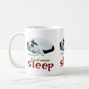 Ich will nur schlafen Niedliche Chat Word Art Kaffeetasse