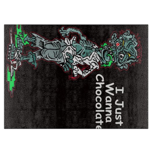 Ich will nur Schokolade - Niedliches Geschenk mit Schneidebrett (Vorderseite)