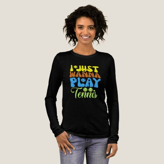 Ich will nur Tennis spielen Tri-Blend Shirt (Volle Vorderseite)