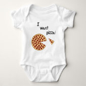Ich will Pizza Baby Strampler (Vorderseite)