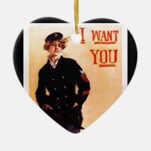 Ich will Sie für das Marine ~ WW I US Plakat 1917 Keramik Ornament
