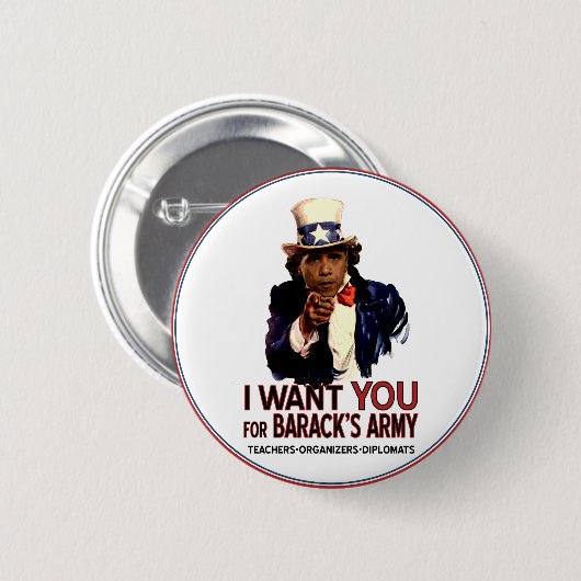 Ich will Sie - politischer Knopf Obama Button (Vorne & Hinten)