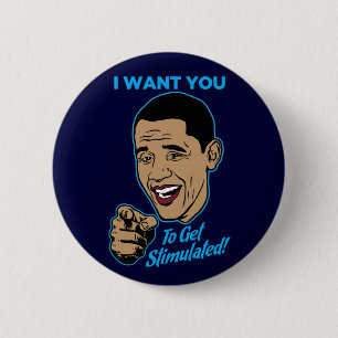 Ich will Sie, um angeregten Obama-Satiren-Knopf zu Button