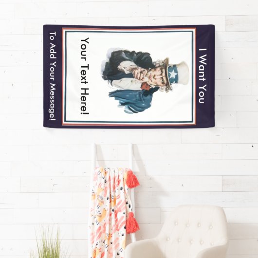 ICH WILL SIE Uncle Sam, um Ihre eigene Mitteilung Banner (Insitu)