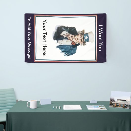 ICH WILL SIE Uncle Sam, um Ihre eigene Mitteilung Banner (Messeveranstaltung)