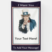 ICH WILL SIE Uncle Sam, um Ihre eigene Mitteilung Banner (Vertikal)