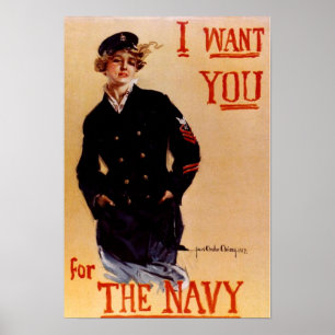 Ich will Sie Vintages Marine-Plakat Poster