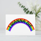 Ich will sterben - Regenbogen Dankeskarte (Stehend Vorderseite)