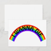 Ich will sterben - Regenbogen Dankeskarte (Vorne/Hinten)