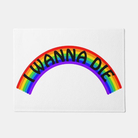 Ich will sterben - Regenbogen Fußmatte (Vorderseite)