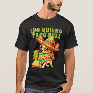 Ich will Taco Chihuahua Hund Vintage Lustige Glock T-Shirt