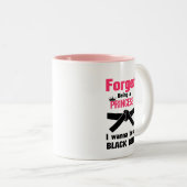 Ich will, um ein schwarzer Gurt-Karate Taekwondo Zweifarbige Tasse (VorderseiteRechts)