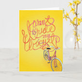 Ich will, um mein Fahrrad zu fahren - leere Karte (Gelbe Blume)