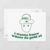 Ich will wissen, wo Gold Postkarte (Vorne/Hinten)