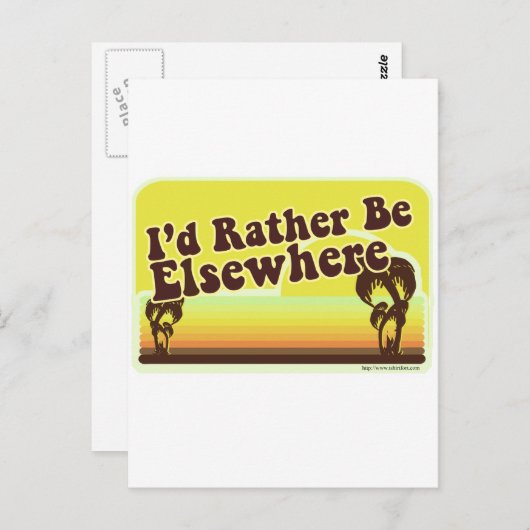 Ich will woanders sein postkarte (Vorne/Hinten)
