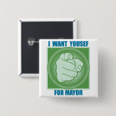 ICH WILL YOUSEF ALS BÜRGERMEISTER BUTTON (Vorne & Hinten)