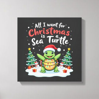 Ich Will Zu Weihnachten Ist Eine Meeresschildkröte Leinwanddruck
