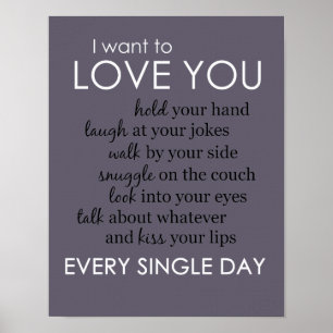 Ich will zur Liebe Sie jeden Tag Plakat