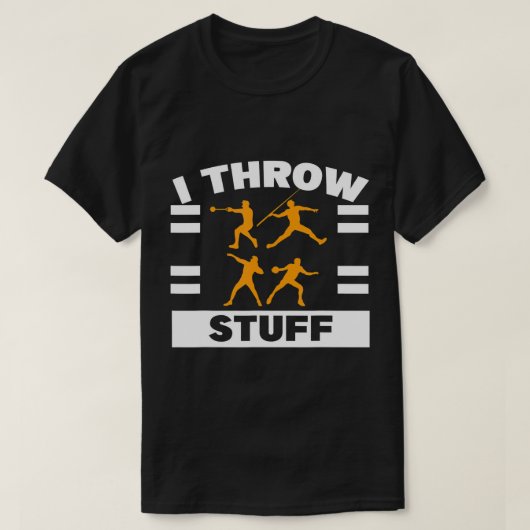 Ich wirf Stuff Shock setzen diskus Track und Field T-Shirt (Design vorne)