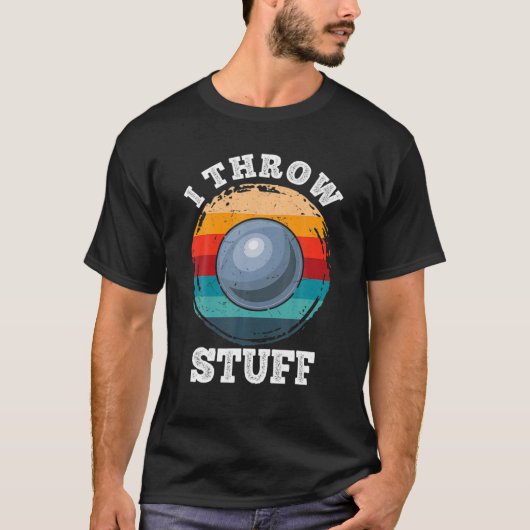 Ich wirf Stuff Shotput Athlete Throwing Retro Suns T-Shirt (Vorderseite)