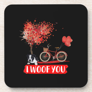 Ich wöhe dich. Boston Terrier Dog Valentine Gesche Getränkeuntersetzer