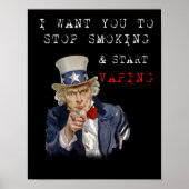 Ich Woll dir Uncle Sam Vape Premium Poster (Vorne)