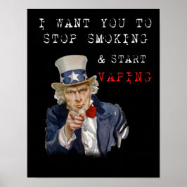 Ich Woll dir Uncle Sam Vape Premium Poster