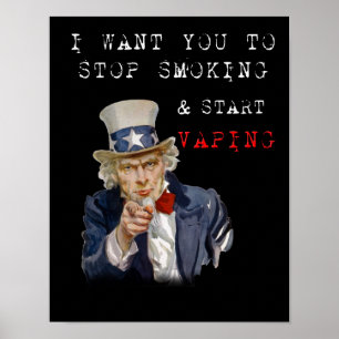 Ich Woll dir Uncle Sam Vape Premium Poster