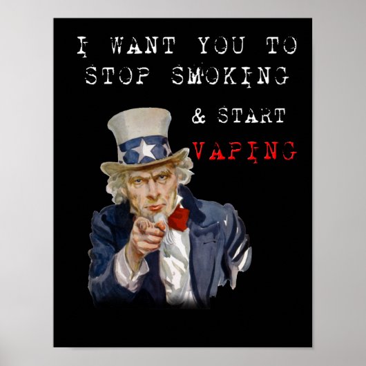 Ich Woll dir Uncle Sam Vape Premium Poster (Vorne)