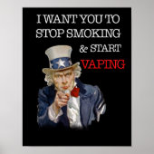 Ich Woll dir Uncle Sam Vape Premium Poster (Vorne)