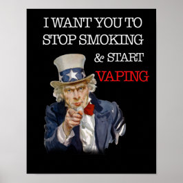 Ich Woll dir Uncle Sam Vape Premium Poster