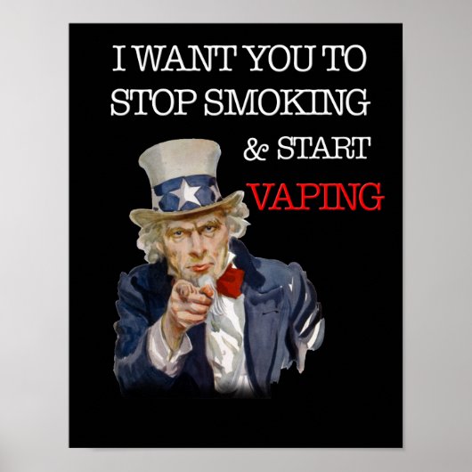 Ich Woll dir Uncle Sam Vape Premium Poster (Vorne)