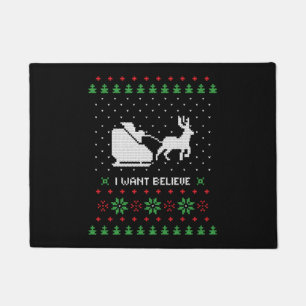 Ich woll hässlichen Weihnachtspulli Fußmatte