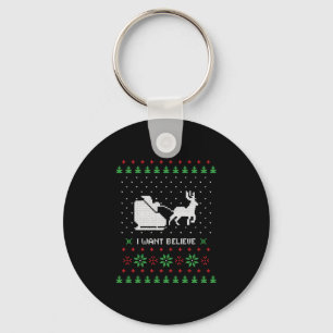 Ich woll hässlichen Weihnachtspulli Schlüsselanhänger