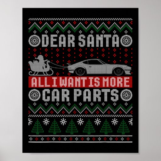 Ich Woll ist mehr Autoteile Weihnachts-Shirt hässl Poster (Vorne)