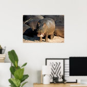Ich Woll nicht dem Hippopotamusportrait Poster (Heimbüro)
