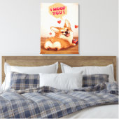 ICH WOLLE EUCH | CORGI LOVER GIFT LEINWANDDRUCK (Insitu (Schlafzimmer))