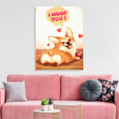 ICH WOLLE EUCH | CORGI LOVER GIFT LEINWANDDRUCK (Insitu (Wohnzimmer))