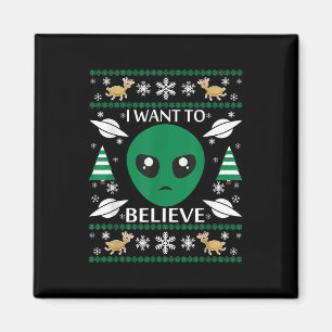 Ich Wollte, Alien Weihnachten zu glauben Magnet