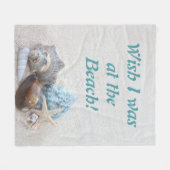 Ich wollte am Strand sein Fleecedecke (Vorderseite (Horizontal))