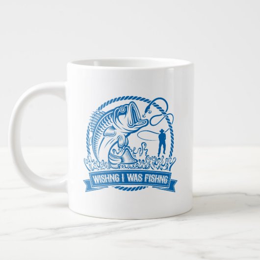 Ich wollte angeln Jumbo-Tasse (Links)