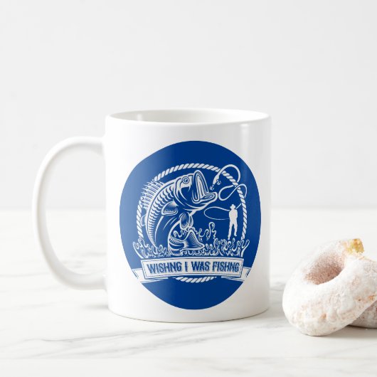 Ich wollte angeln kaffeetasse (Mit Donut)