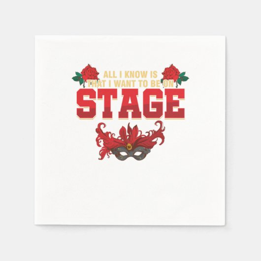 Ich Wollte auf der Bühne Schauspielerin Schauspiel Serviette (Vorderseite)