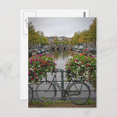Ich Wollte auf meinem Fahrrad in Amsterdam - Postk Postkarte (Vorne/Hinten)
