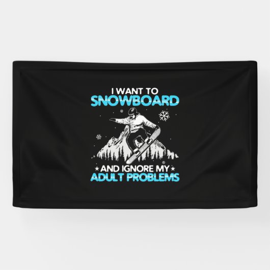 Ich Wollte auf Snowboard Banner (Horizontal)