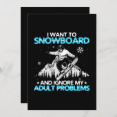 Ich Wollte auf Snowboard Einladung (Vorne/Hinten)